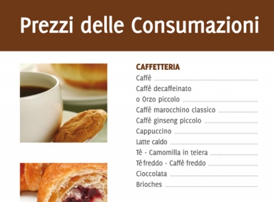 Bar, aggiornato 
il listino delle consumazioni