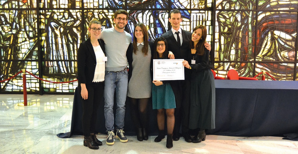 La squadra dell'Università di Bergamo vincitrice della Competizione Italiana di Mediazione