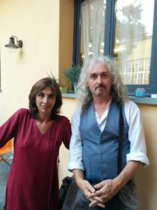 Giorgio Personelli con l'attrice Anna Bonaiuto che ha aperto l'edizione 2016 di Fiato ai Libri