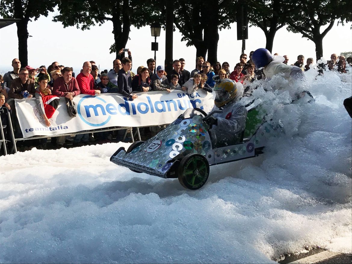 La Stracciatella il gelato di Bergamo apre la 46° edizione del Soap Box Rally