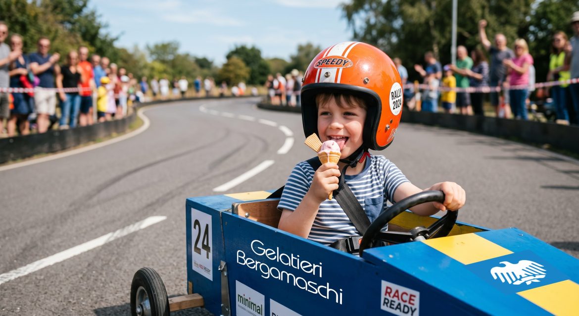 Gelatieri Bergamaschi in pista per la solidarietà alla Soap Boxxico RallyDomenica 26 luglio coni e coppette a offerta libera per l'Associazione Cure Palliative